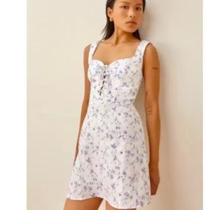 Reformation Elettra Linen Sinead Floral Mini Dress
